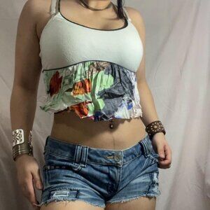 Vintage Y2K Upcycled Racerback Crop top